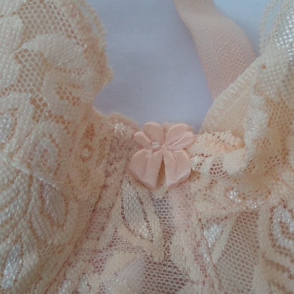 Peach Khaki Lace Push-up Bra, Small - Picture 11 of 14